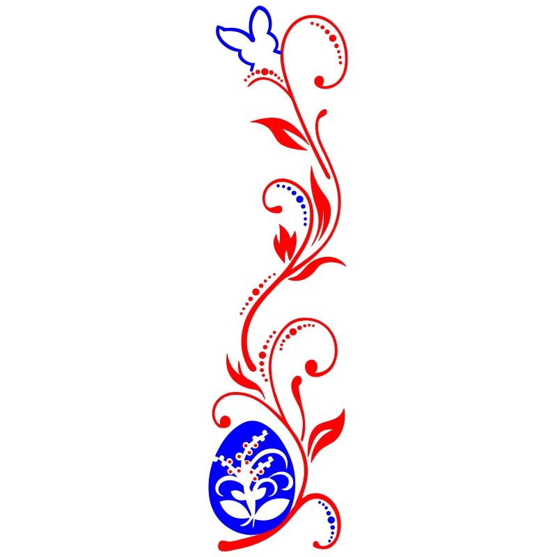 Flower vine with Easter egg and Easter bunny
