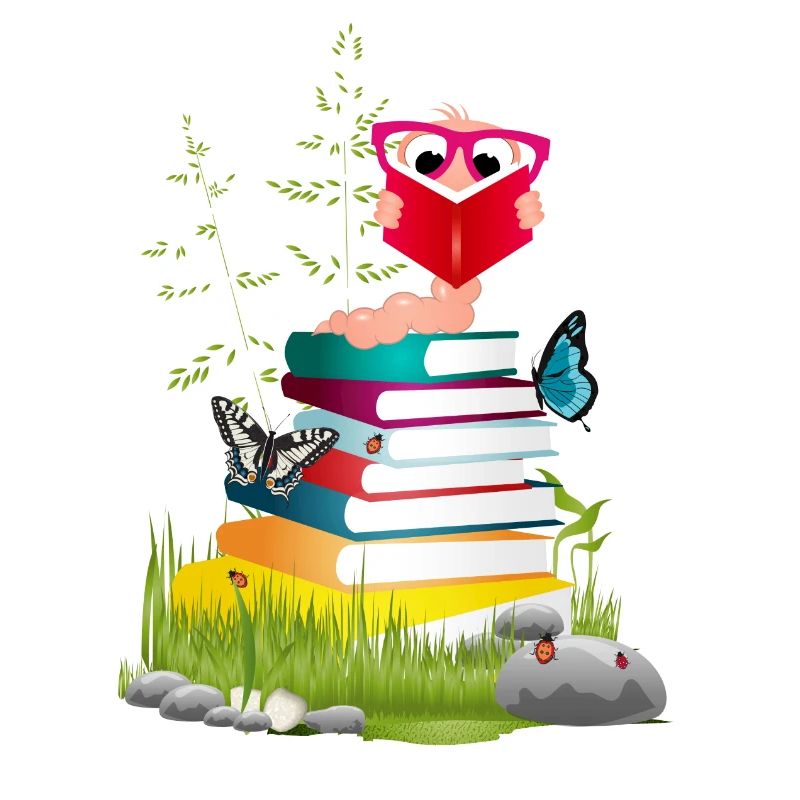 Knowledge-thirsty bookworm while reading a book