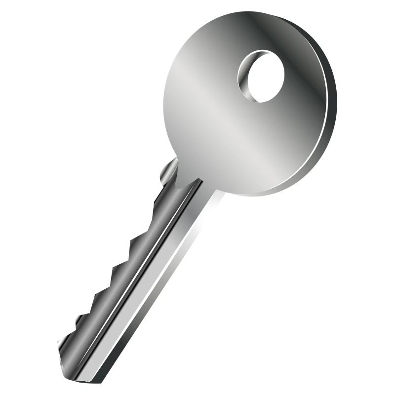 silver-colored single key