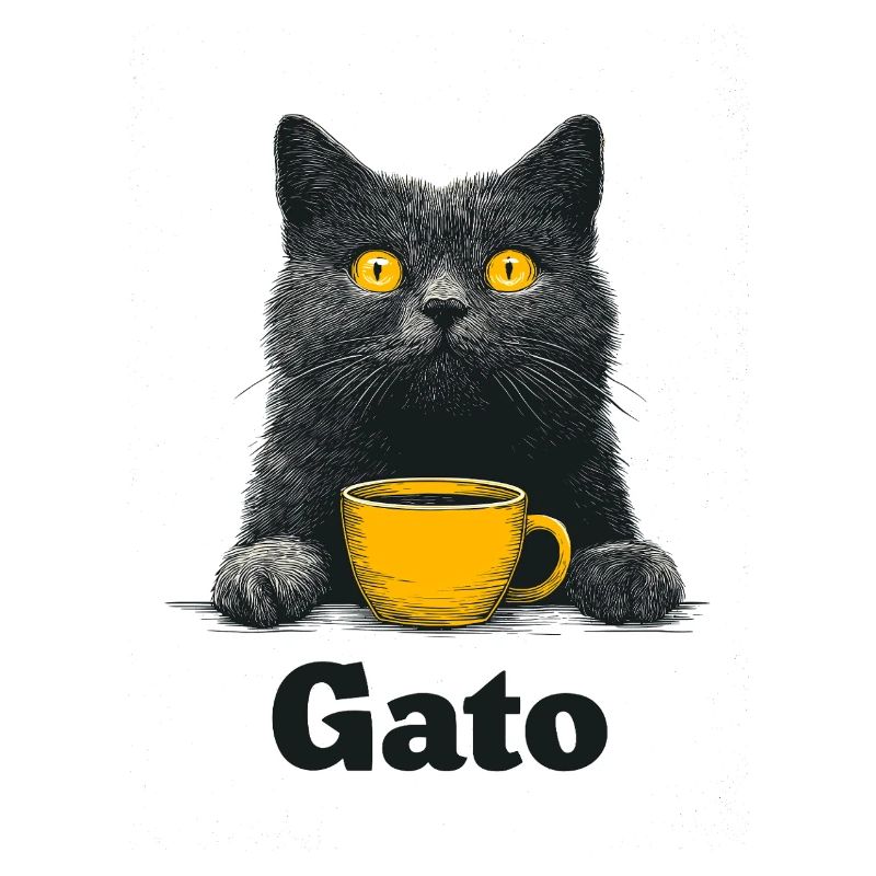 Gato Kaffee Blick Katze