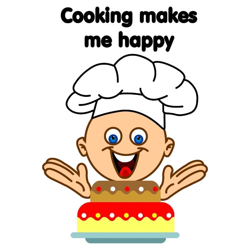 Baking cake makes me a cheerful cook