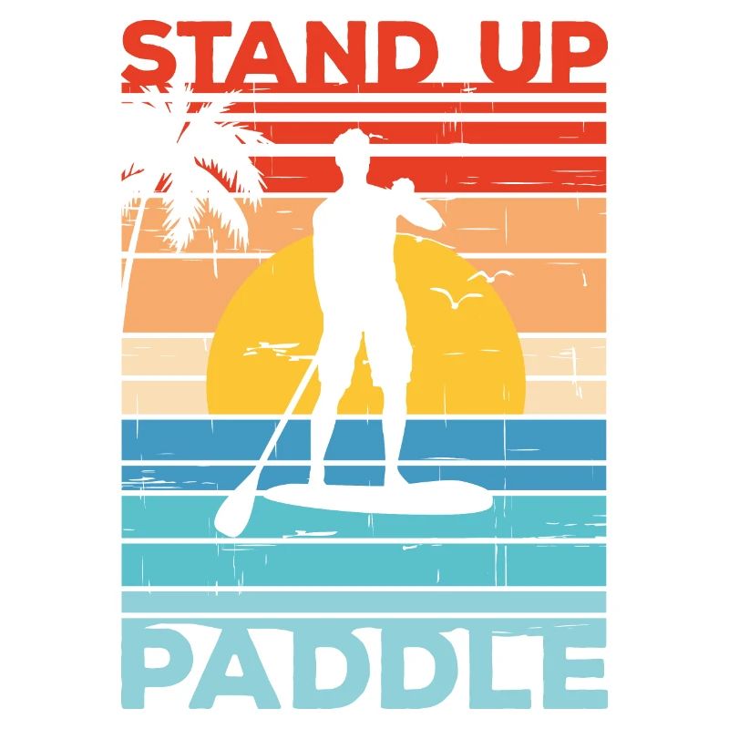 Stand Up Paddle SUP Couché de soleil Cadeau Paddle