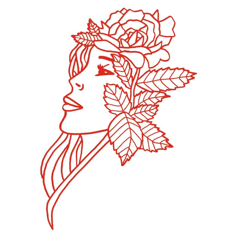 Die Dame und die Rose (rot)