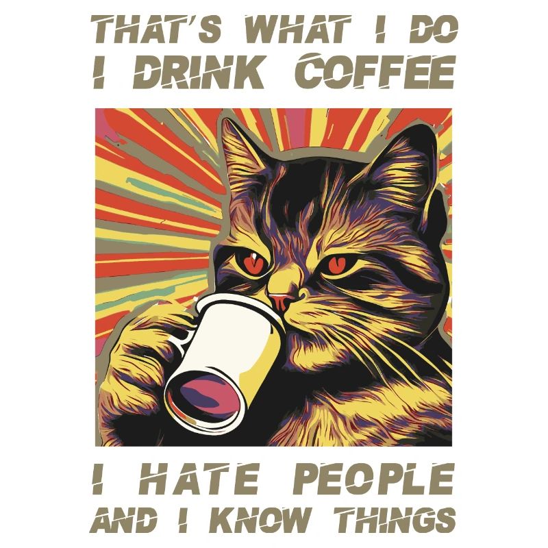 Coffee-drinking, sarcastic cat lover