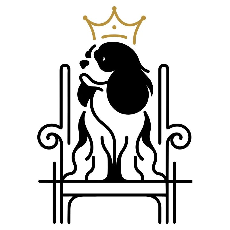 Cavalier King Charles Royal sur Trône
