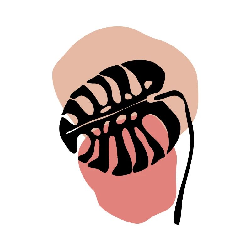 Abstract Plant Patterns in Pastel - Monstera