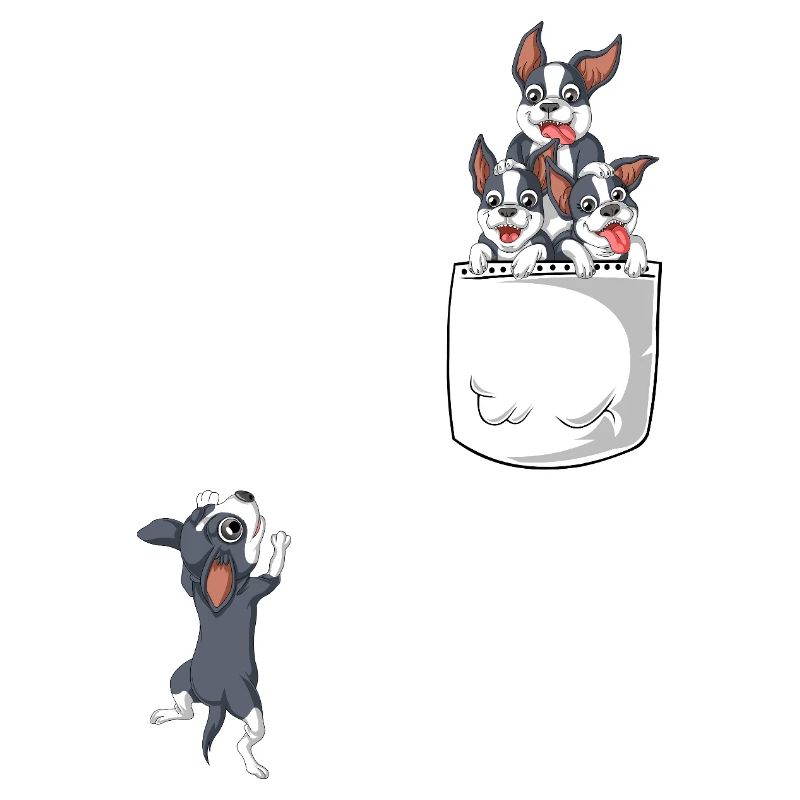 conception ludique de bande dessinée de poche Boston Terrier