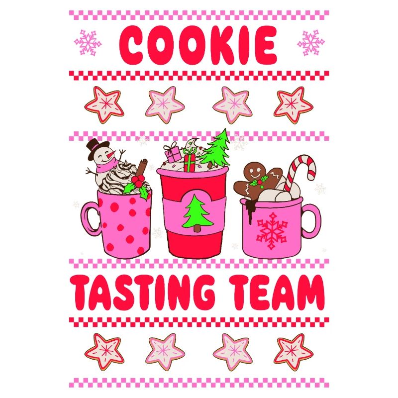 Équipe de dégustation de biscuits - Noël rose fluo
