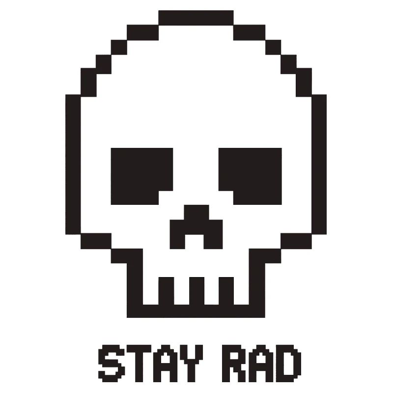 Pixel-Schädel Stay Rad