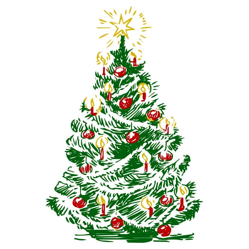 Weihnachtsbaum mit Kerzen und Stern