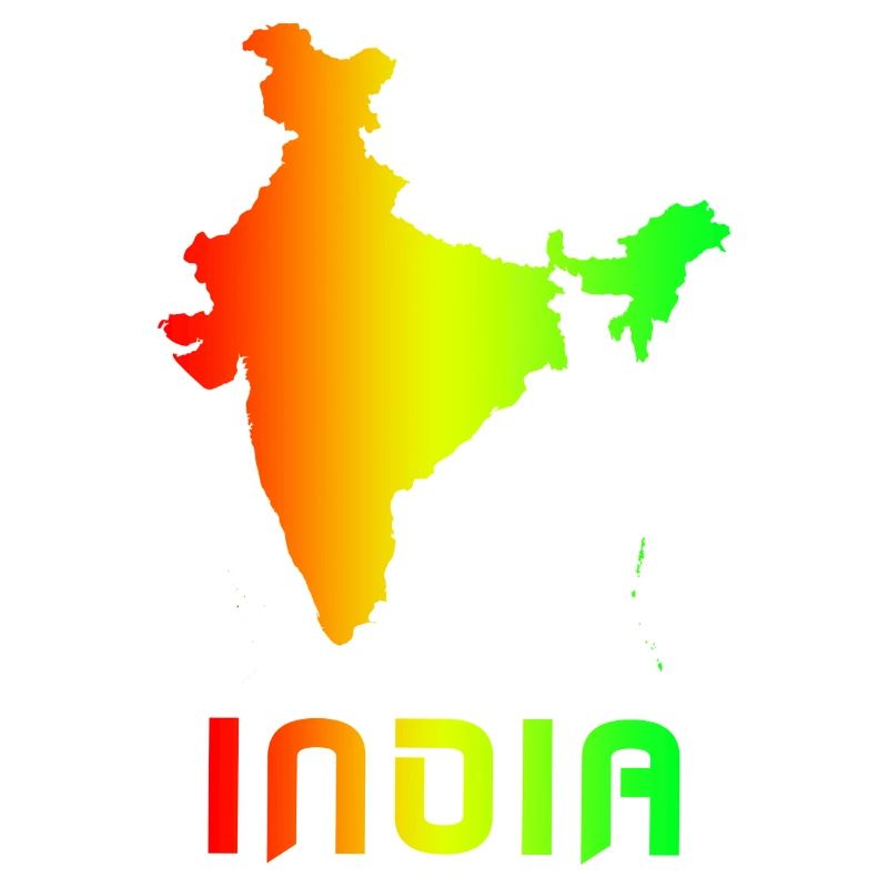 India maps Rainbow Design/ Gift