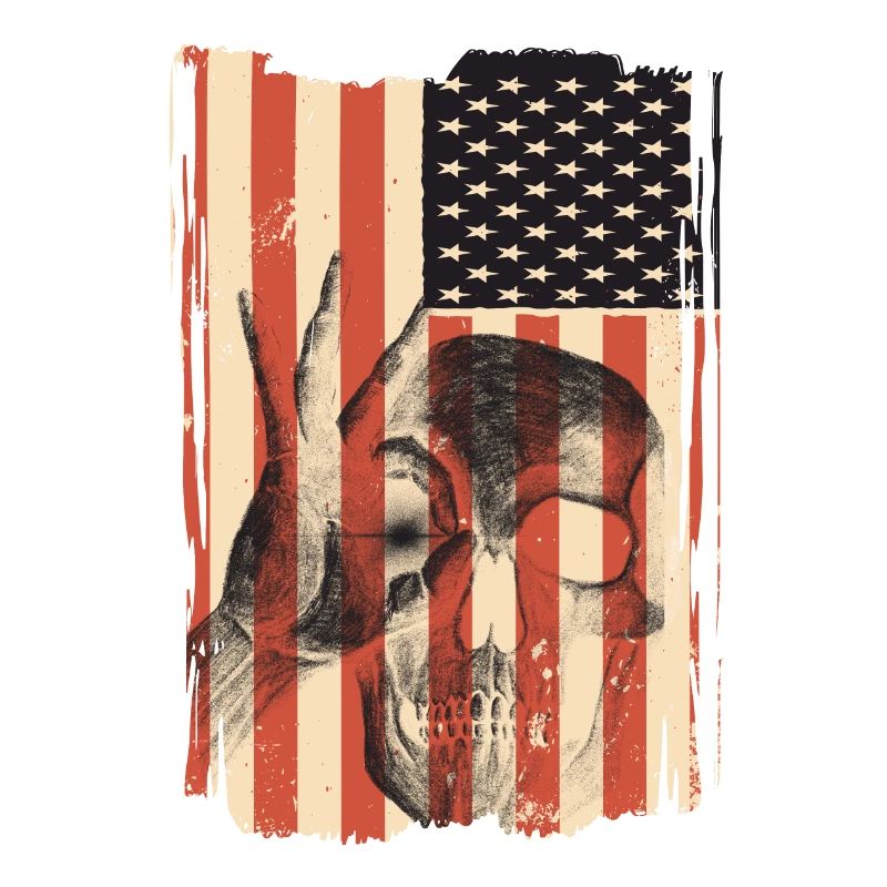Drapeau des États-Unis avec crâne