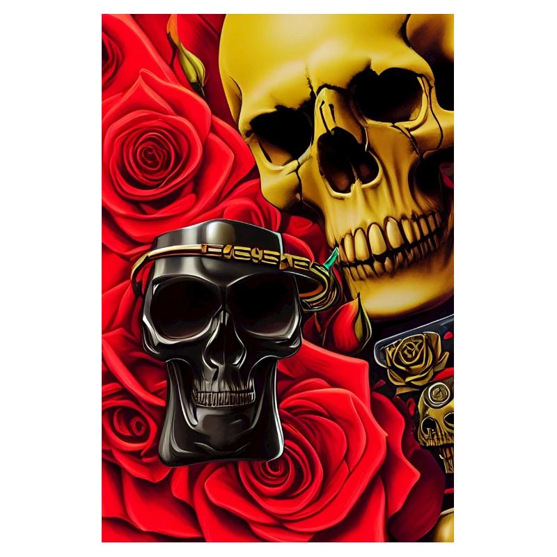 Skulls with roses