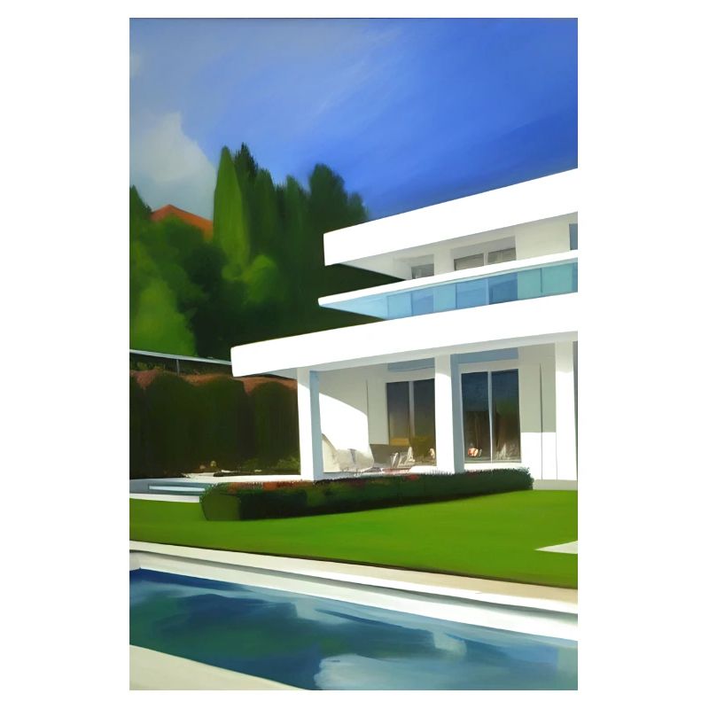 White villa with pool