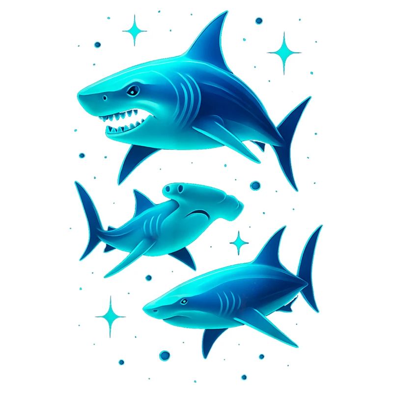 Futuristic Neon Shark Illustration