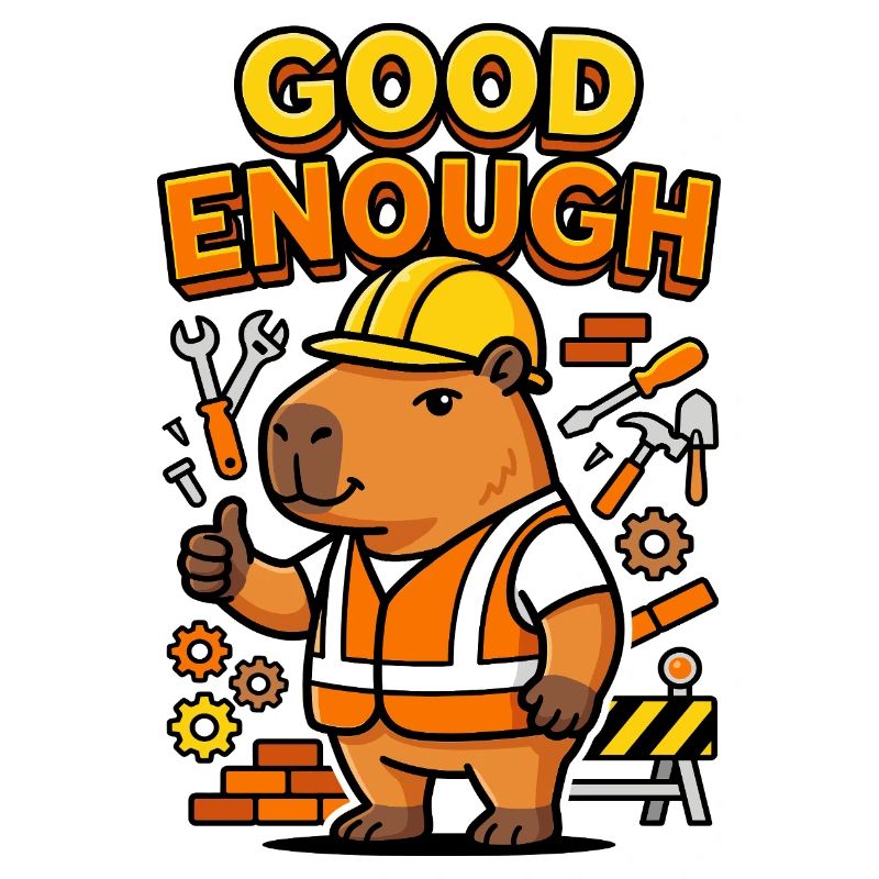Capybara Construction Worker Good Enough