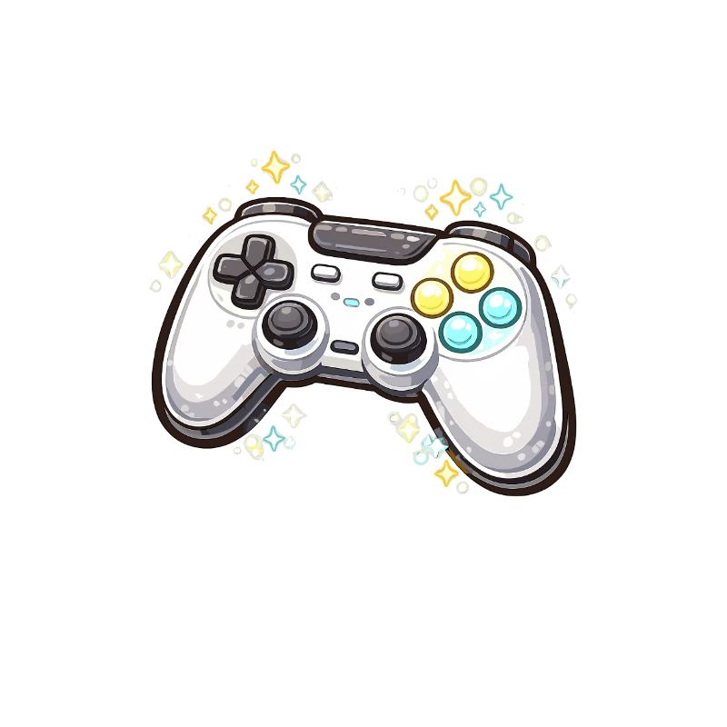 Glowing game controller with stardust