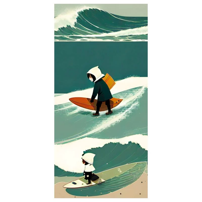 Surfeur Solitaire en Tempête