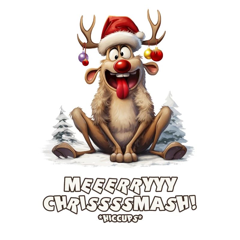 Conception de Noël de renne drôle