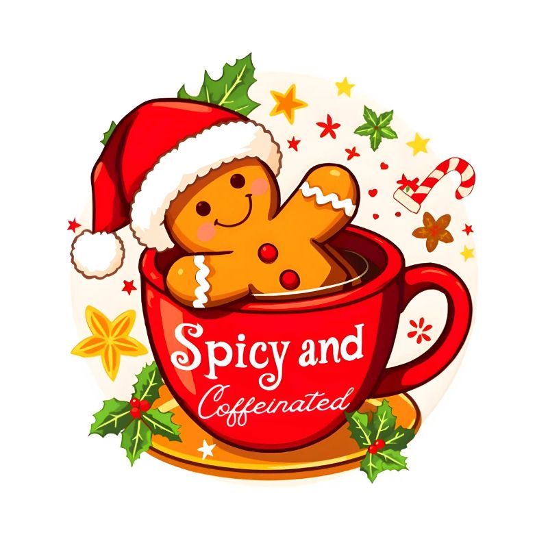 Funny Gingerbread Spicy and Caffeinated Christmas