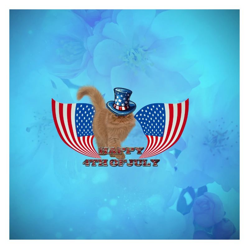 Joyeux 4 juillet avec un chat mignon