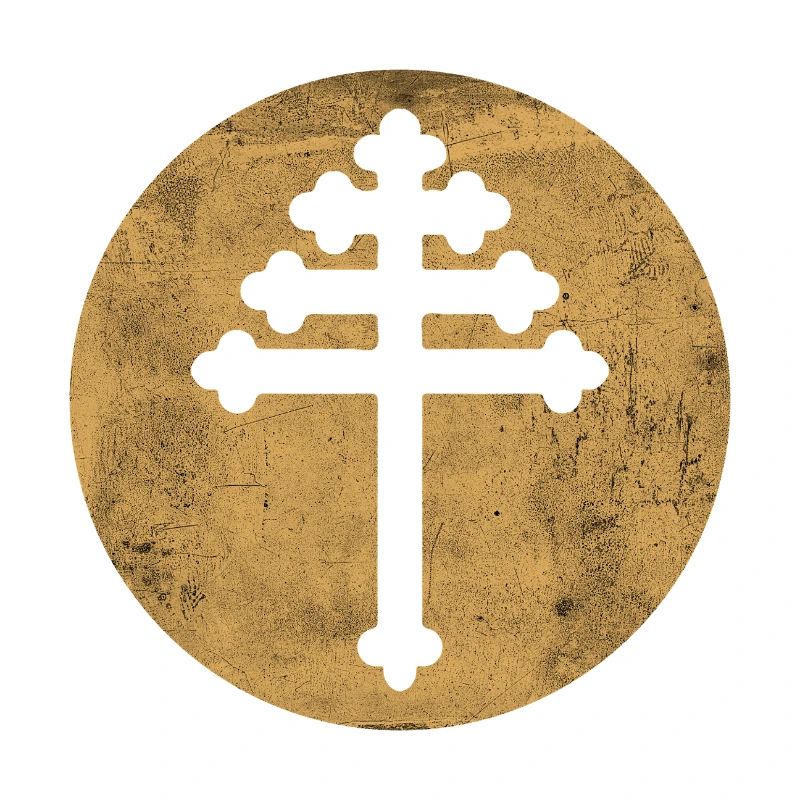 Croix maronite dans cercle doré