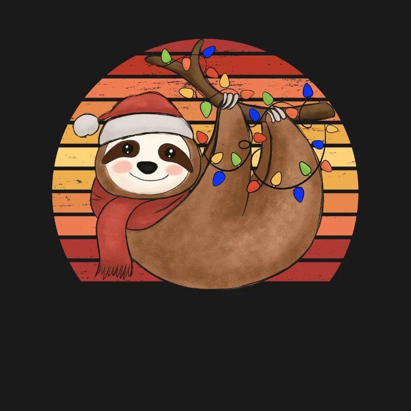Sloth String Lights Noël Pyjamas Noël