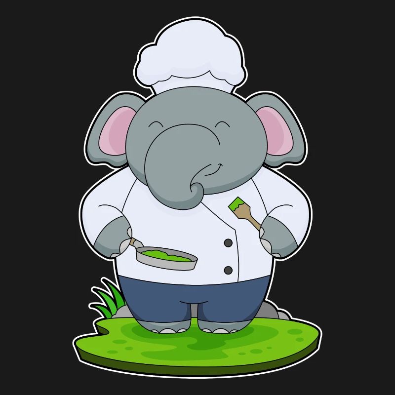 Cuisson à la poêle de cuisson d’éléphants