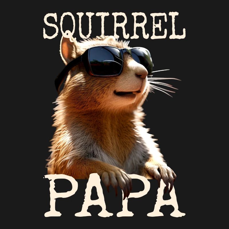 Squirrel Papa Eichhörnchen Daddy Vatertag Dad Paps