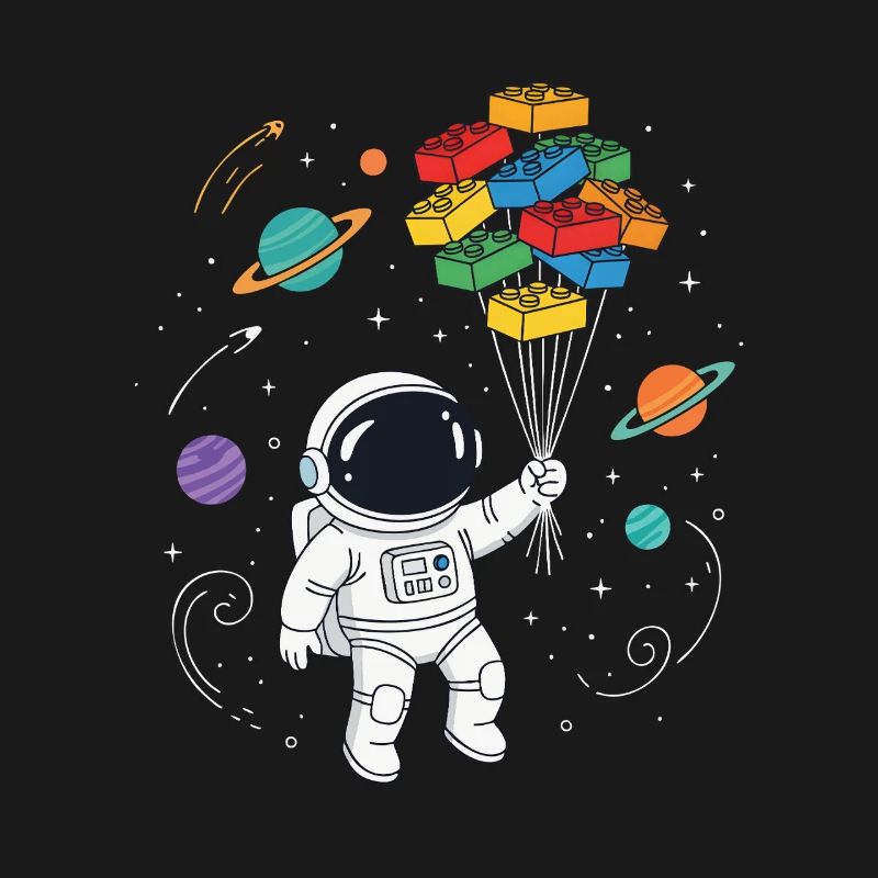 Blocs de construction d’astronautes Construction de briques spatiales