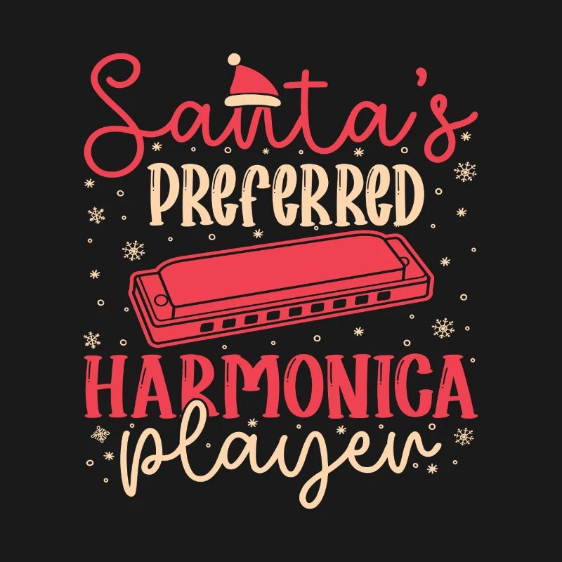 Harmonica drôle de joueur d’harmonica : l’harmonica préféré du Père Noël