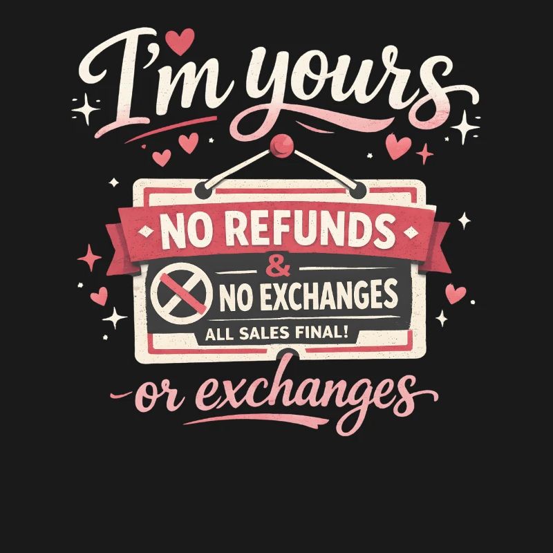 Je suis à toi Pas de remboursements Pas d’échanges Drôles de Saint-Valentin