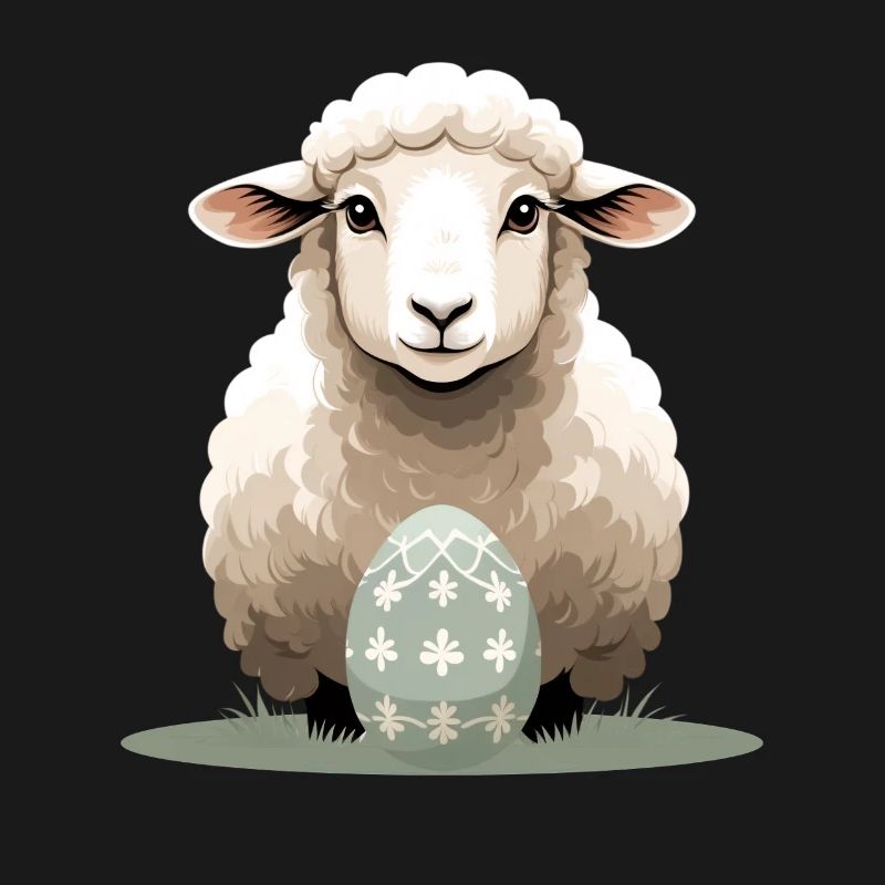 Cuddly lamb with Easter egg
