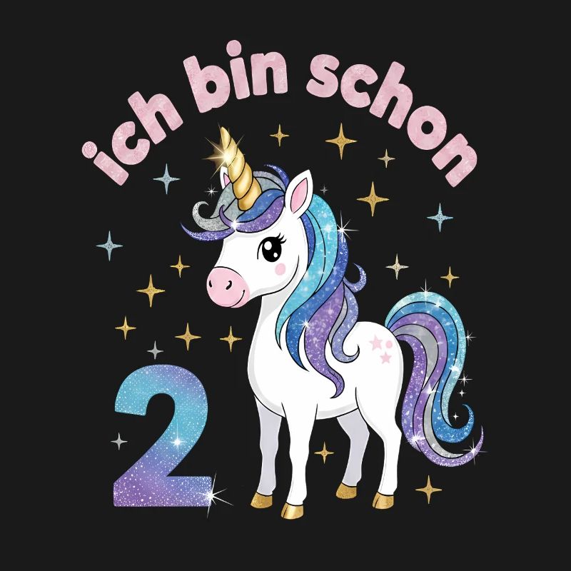 2. Geburtstag Einhorn Mädchen Ich bin schon 2
