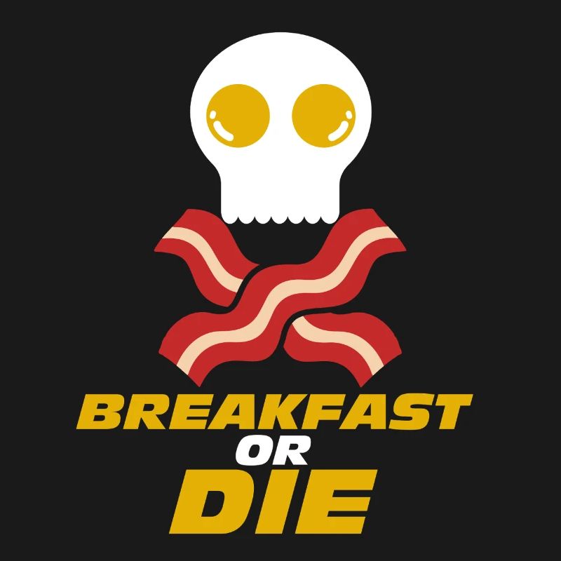 Frühstück oder Totenkopf-Speck-Ei