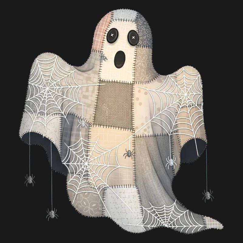 Patchwork Geist mit Spinnennetzen