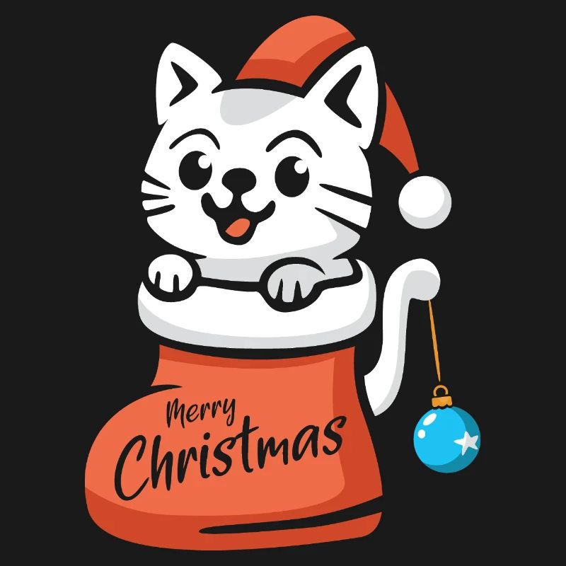 Chat de Noël Joyeux Noël Dessin animé