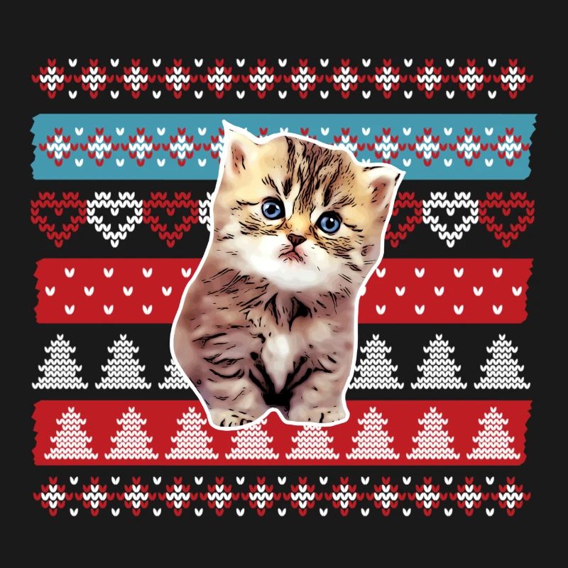 Chat moche de pull de Noël