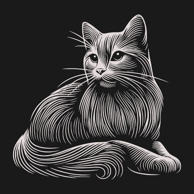White Cat Patterns Light Strokes