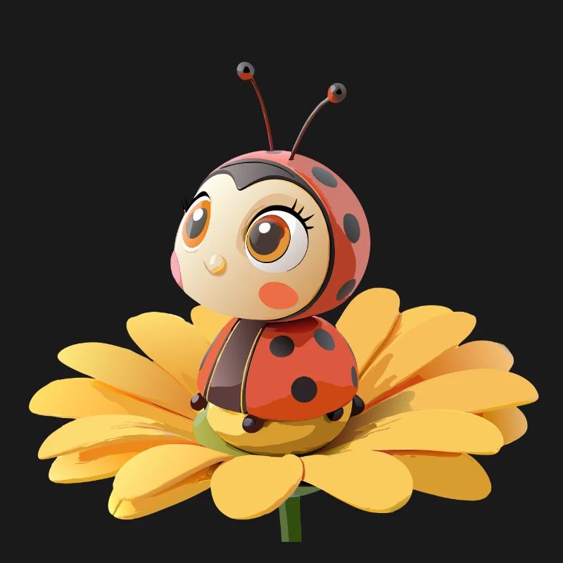 Süßer Marienkäfer auf einer Blume