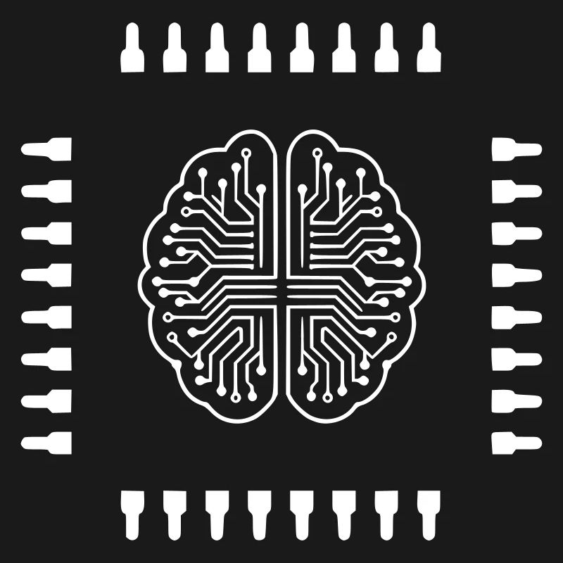 AI Brain Chip Processor Tech Vector