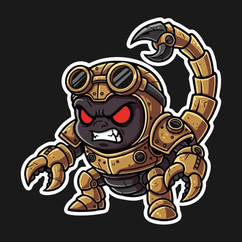 Scorpion Bionic Steampunk Warrior Brass Rivets
