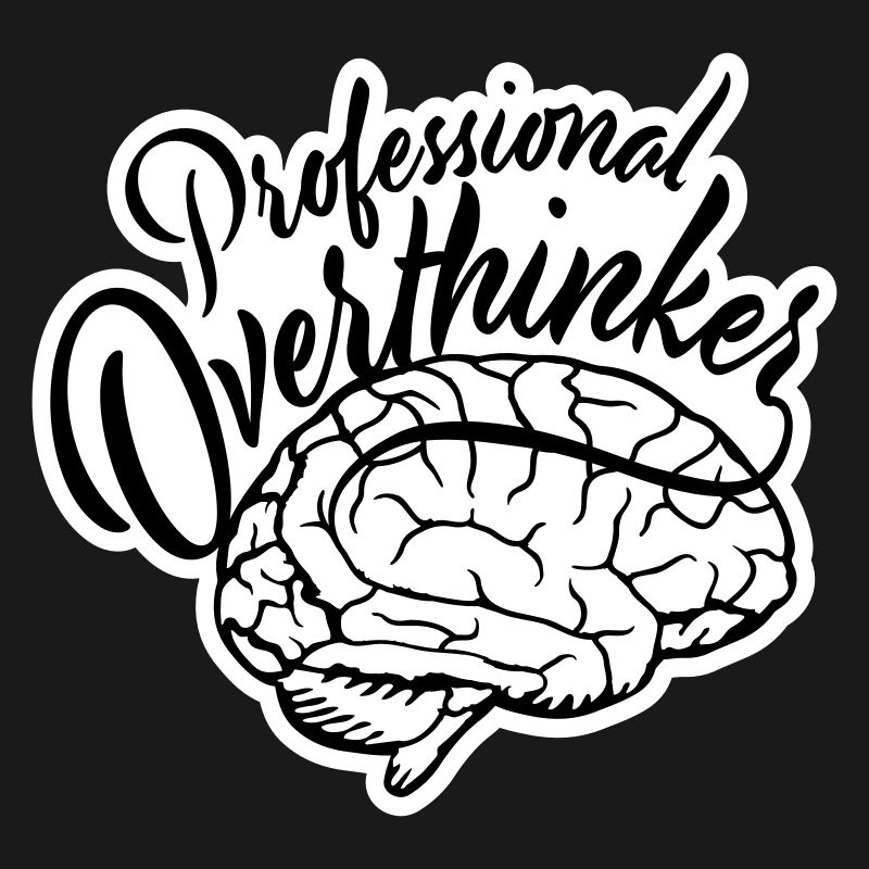 Professional Overthinker Funny Brooding Anxiety Logo