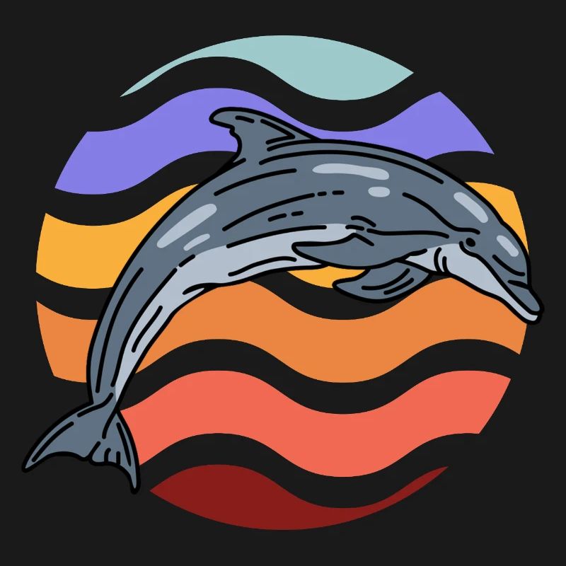 Dolphin in wave pattern