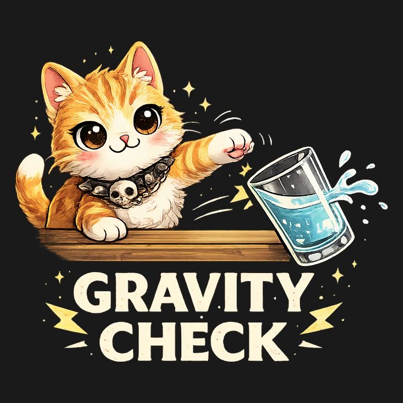 Déclaration drôle de chat Gravity Check