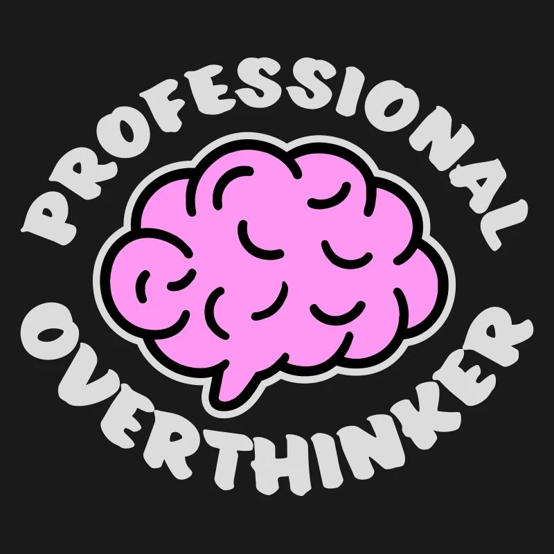 Professional Overthinker Funny Brooding Anxiety Logo
