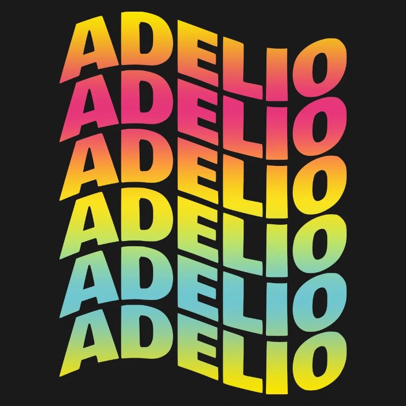 t-shirt Adelio text wave effect wave text