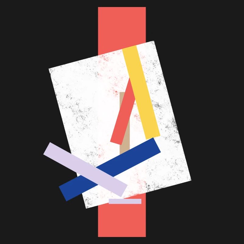 Abstract color block pattern distorted face