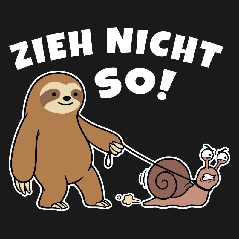 Don't pull like that! Sloth walks with snail