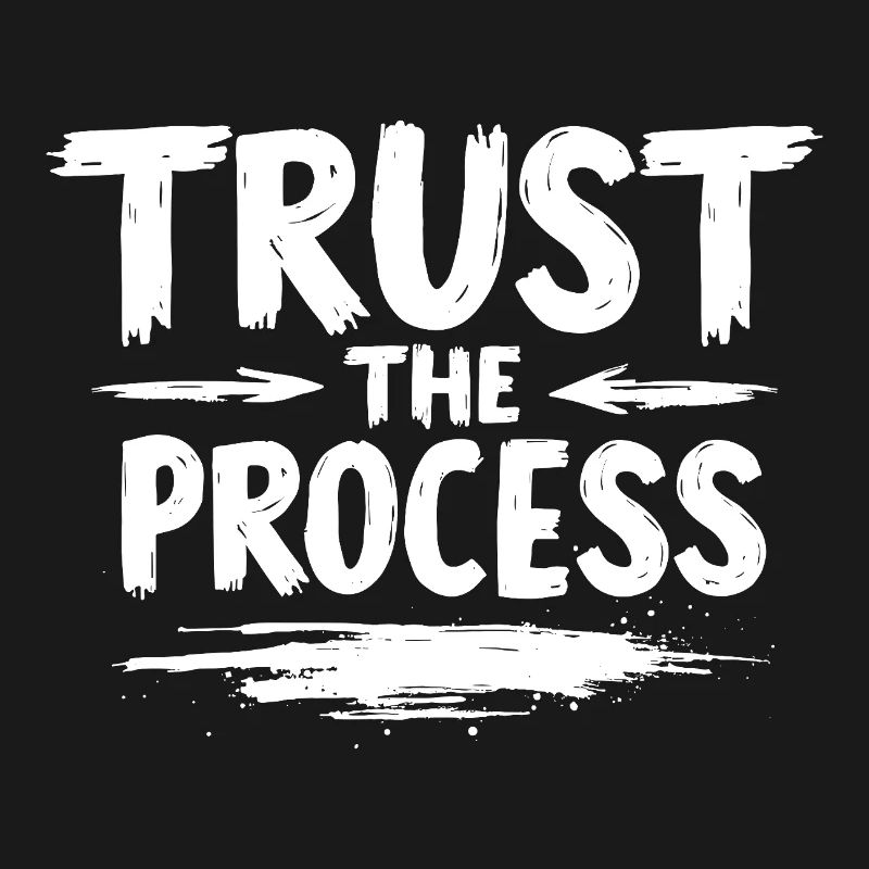 Faites confiance au processus : Lettrage avec graphisme flèche